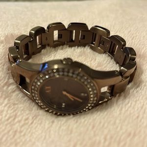 Armani Exchange AX4097 Women’s Bronze Rose Gold watch w/adjustable link bracelet